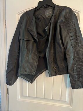 Women’s Leather Jacket - Classic Draped Style